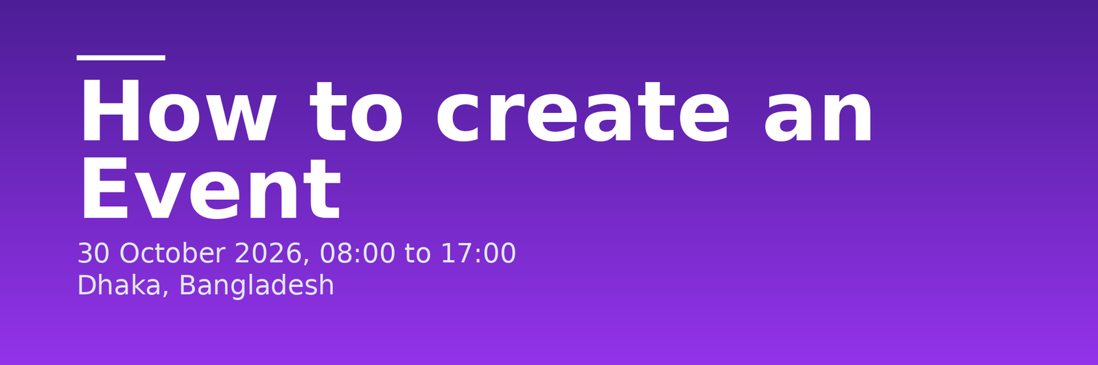 How to create an Event